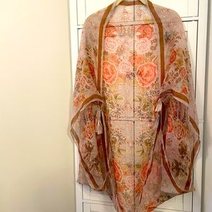 ⭐️ Johnny Was Floral Silk Scarf with Tassels ⭐️